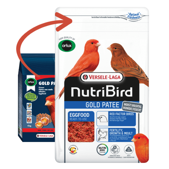 Versele Laga Gold Patee Canaries Red Factor - мека яйчна храна за червени канари, 1кг -  - Zoolink