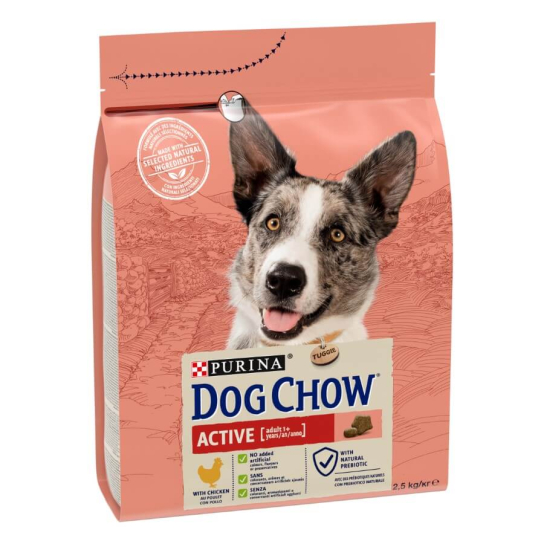 Purina Dog Chow Active - за активни кучета в зряла възраст, Пиле, 2.5кг -  - Zoolink