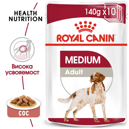 Royal Canin Medium Adult Pouch 10x140g -  - Zoolink