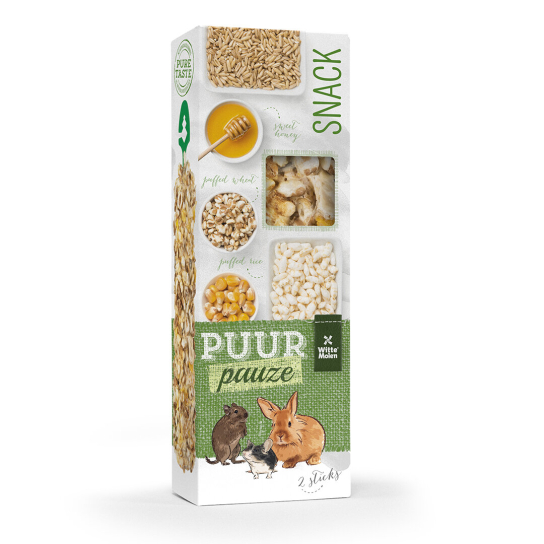 PUUR Pauze Sticks 2 броя крекери с ориз, пшеница, овес и мед за заек, дегу и мишка 110 гр. -  - Zoolink