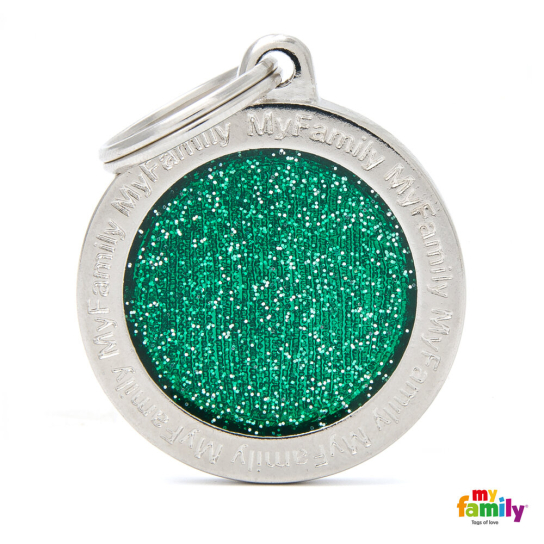 My Family медальон блестящ зелен кръг -  - Zoolink
