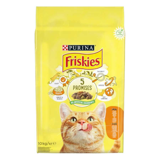 Purina Friskies за котки в зряла възраст, Пиле и Зеленчуци, суха храна, 10kg -  - Zoolink