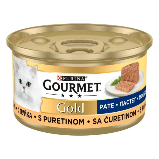Purina Gourmet Gold за котки в зряла възраст, Пастет, Пуйка, Мокра храна, 85g -  - Zoolink