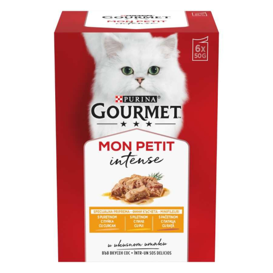 Gourmet Mon Petit фини късчета в сос - Пиле, Пуйка и Патица, 6x50г -  - Zoolink