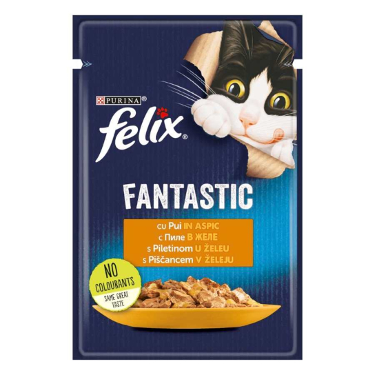 Purina Felix Fantastic за котки в зряла възраст с Пиле в желе, Мокра храна, 85g -  - Zoolink
