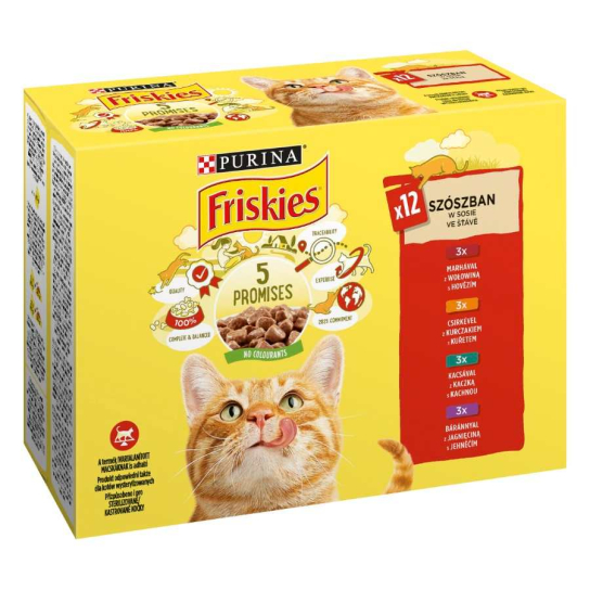Purina Friskies за котки в зряла възраст с Месо, Мултиопаковка, 12х85g -  - Zoolink