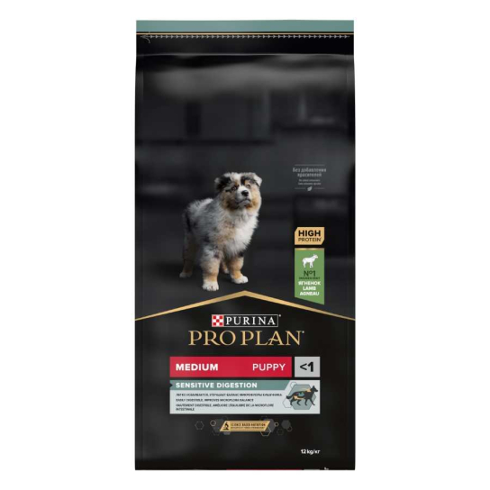 Purina Pro Plan Dog Medium Puppy Sensitive Digestion за малки кученца от средни породи, Агне, 12kg -  - Zoolink