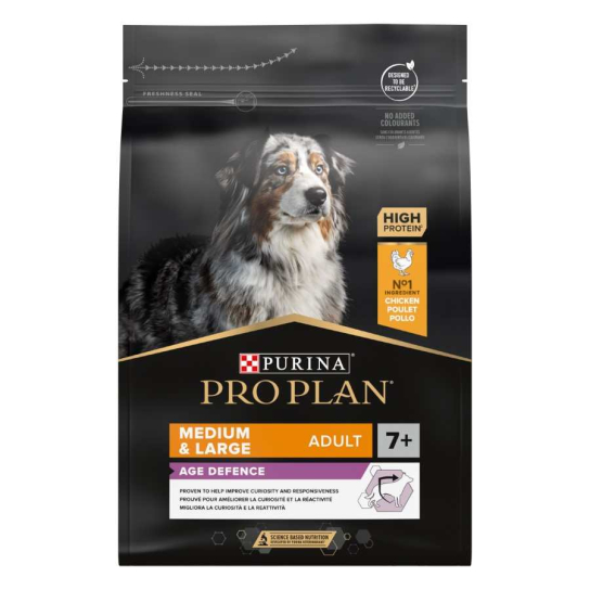 Purina Pro Plan Medium & Large Adult Dog 7+ за кучета от средни и едри породи, Пиле, 3kg -  - Zoolink