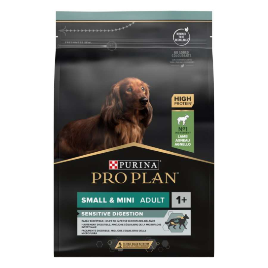 Purina Pro Plan Dog Small&Mini Adult SENSITIVE DIGESTION за кучета от малки/дребни породи, Агне, 3kg -  - Zoolink