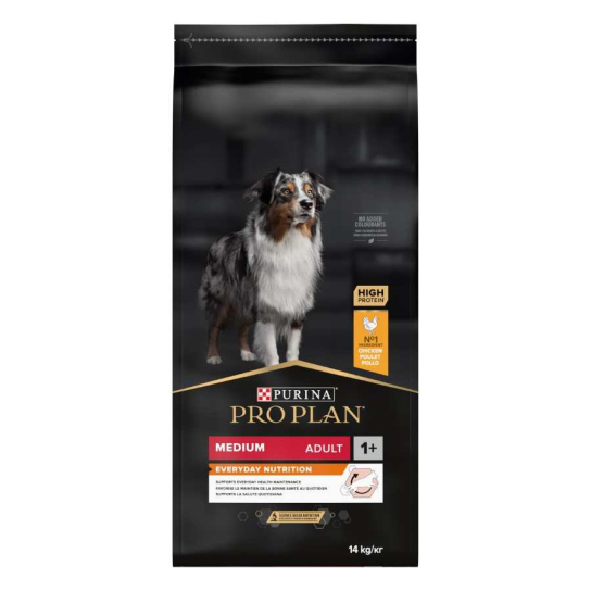 Purina Pro Plan Dog Medium Adult за кучета в зряла възраст от средни породи, Пиле, 14kg -  - Zoolink