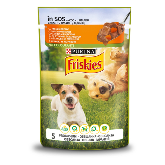 Purina Friskies за кучета в зряла възраст, Пиле и Морков, Мокра храна, 100g -  - Zoolink