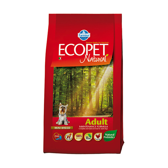 ECOPET NATURAL ADULT MINI - Пълноценна храна за кучета в зряла възраст от мини породи 2.5кг. -  - Zoolink