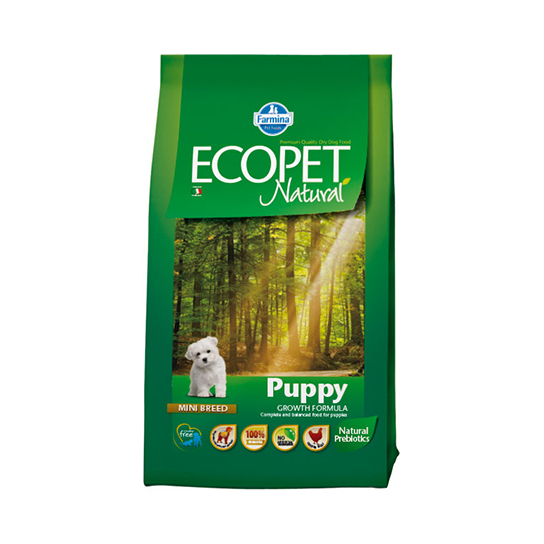 ECOPET NATURAL PUPPY MINI - Пълноценна храна за подрастващи кученца от мини породи 2.5кг. -  - Zoolink