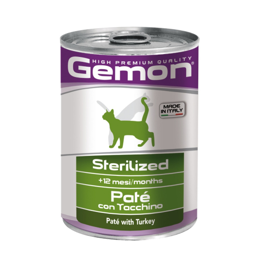 GEMON Sterilized turkey – пастет за кастрирани котки с пуешко, консерва 400гр. -  - Zoolink