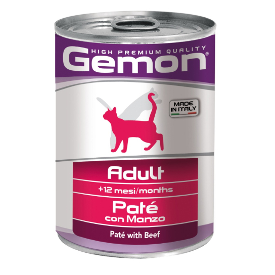 GEMON Adult beef – пастет за котки в зряла възраст с телешко, консерва 400гр. -  - Zoolink