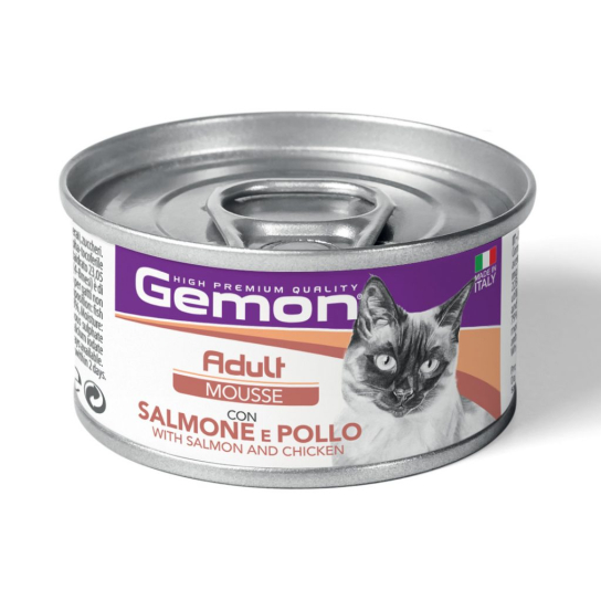 GEMON Adult salmon&Chicken – за котки в зряла възраст със сьомга и  пилешко, консерва 85гр. -  - Zoolink