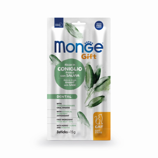 Monge SOFT STICKS Dental - заешко със салвия /за дентална грижа/, 15гр. -  - Zoolink