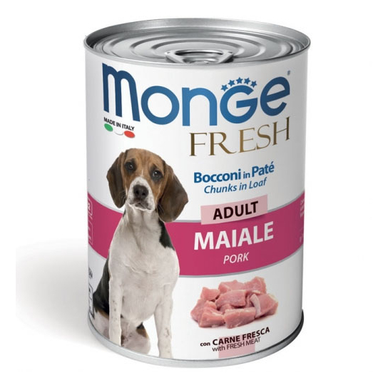 MONGE FRESH Adult Pork – хапки за кучета в зряла възраст със свинско , консерва 400гр. -  - Zoolink