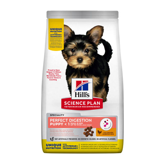 Hill's SP Dog Puppy Perfect Digestion Small&Mini - за кученца от мини породи до 1 година 1.5кг. -  - Zoolink