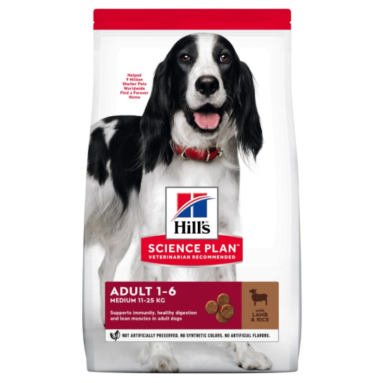 Hill's SP Canine Adult Medium Lamb&Rice - за куче до 25кг на възраст от 1 до 7 г, агне и ориз 2.5кг. -  - Zoolink