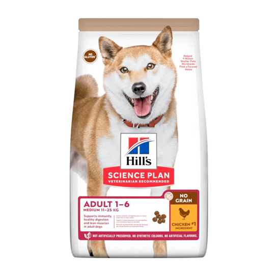 Hill's SP Canine Adult Grain Free Medium Chicken - за кучета до 25 кг на възраст от 1 до 5 г, 12кг. -  - Zoolink