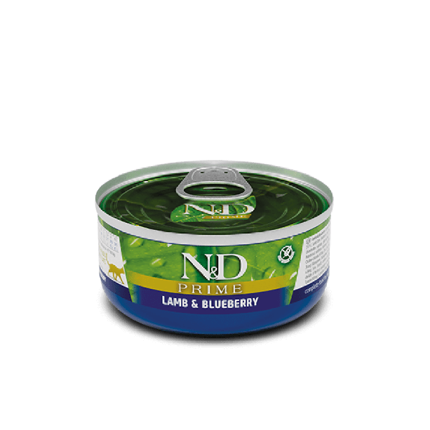 N&D PRIME CAT ADULT LAMB & BLUEBERRY – за котки над 1 година, с агне и боровинки, консерва 70г main product photo