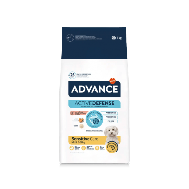 ADVANCE DOG MINI ADULT SENSITIVЕ - кучета в зряла възраст, породи до 10кг, Сьомга и ориз, 7кг main product photo