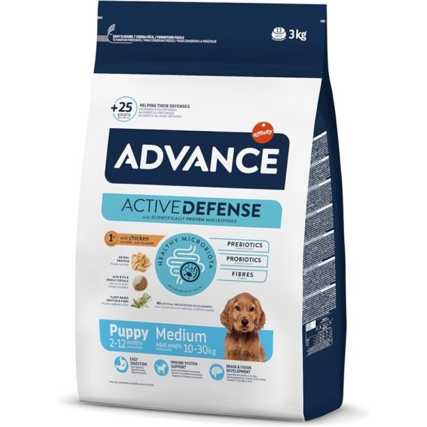 ADVANCE DOG MEDIUM PUPPY - кученца до 1г., средни породи (10-30кг), Пиле и ориз, 3кг main product photo