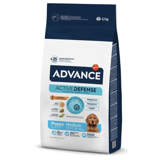 ADVANCE DOG MEDIUM PUPPY - кученца до 1г., средни породи (10-30кг), Пиле и ориз, 12кг main product photo