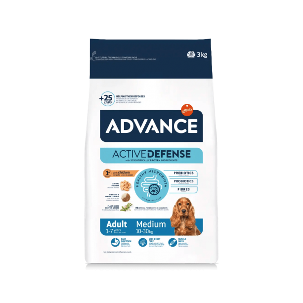 ADVANCE DOG MEDIUM ADULT - кучета над 1г., средни породи (10-30кг), Пиле и ориз, 3кг main product photo