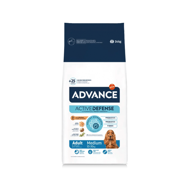 ADVANCE DOG MEDIUM ADULT - кучета над 1г., средни породи (10-30кг), Пиле и ориз, 14кг main product photo