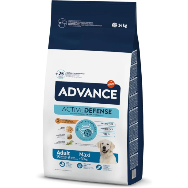 ADVANCE DOG МАXI ADULT - за кучета в зряла възраст, големи породи над 30кг, Пиле и ориз, 14кг main product photo