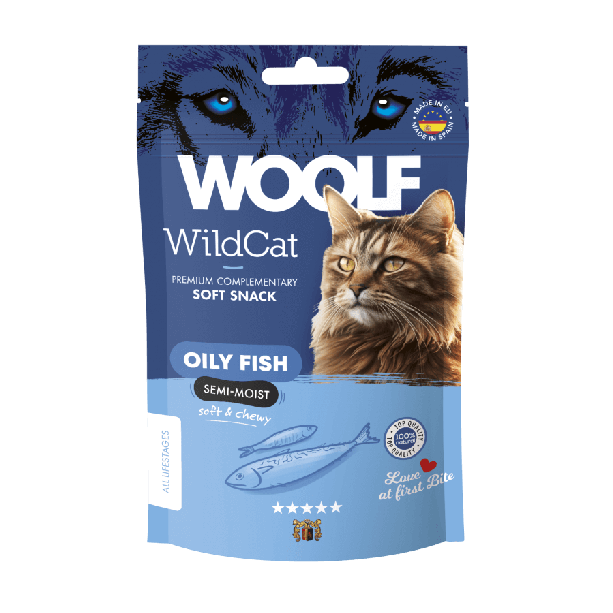 WOOLF WILDCAT SOFT SNACK - полувлажно лакомство за котка, Риба, 50г main product photo