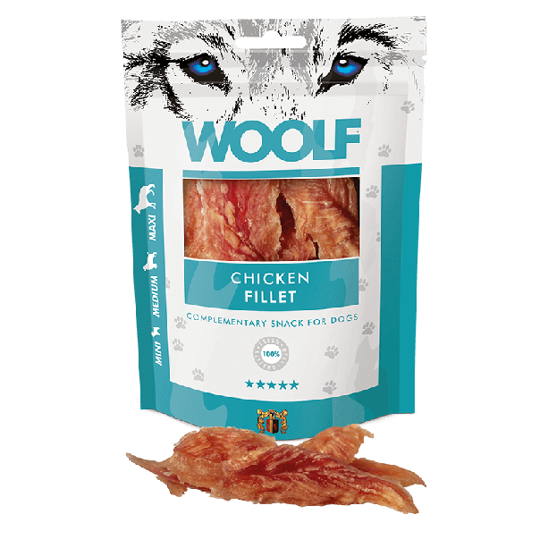 WOOLF лакомство за куче - пилешко филе, 100г main product photo