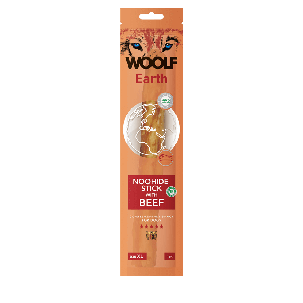 WOOLF EARTH NOOHIDE - XL лакомство за куче стик с говеждо, 85г main product photo