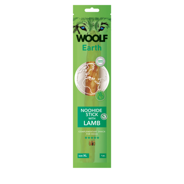 WOOLF EARTH NOOHIDE - XL лакомство за куче стик с агнешко, 85г main product photo