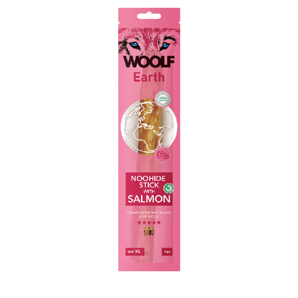 WOOLF EARTH NOOHIDE - XL лакомство за куче стик със сьомга, 85г main product photo