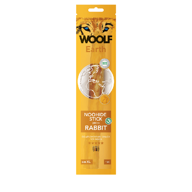 WOOLF EARTH NOOHIDE - XL лакомство за куче стик със заешко, 85г main product photo