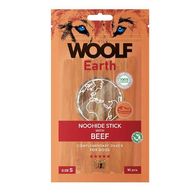 WOOLF EARTH NOOHIDE - S лакомство за куче стикчета с говеждо, 90г/опак. main product photo