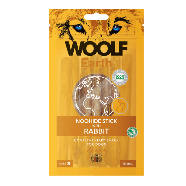 WOOLF EARTH NOOHIDE - S лакомство за куче стикчета със заешко, 90г/опак. main product photo