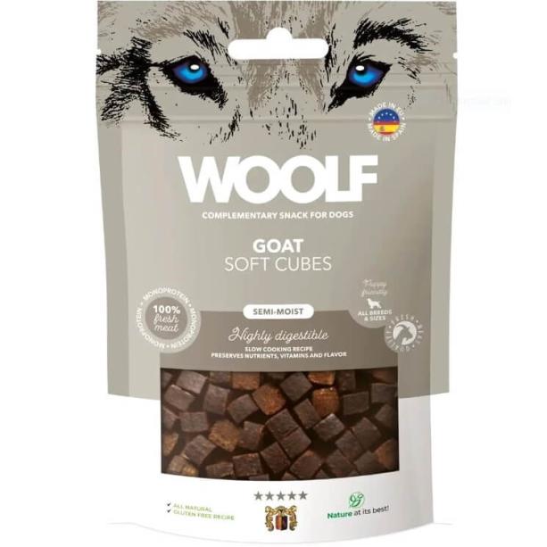 WOOLF SOFT CUBES лакомство за куче - меки кубчета, Коза (монопротеин), 100г main product photo
