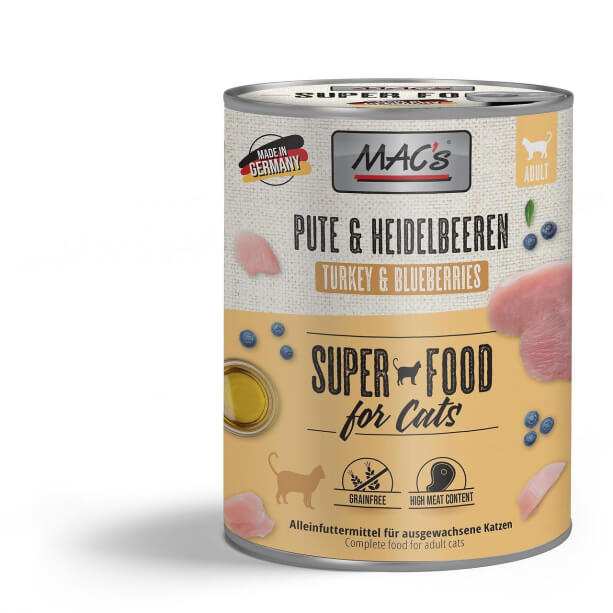 MAC'S CAT ADULT - за пораснали котки, Пуйка и Боровинки, консерва 800г main product photo