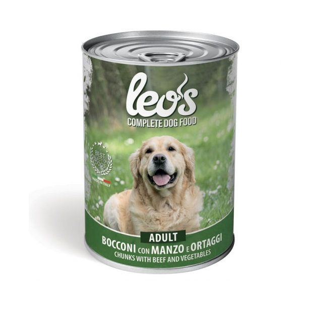 LEO’S Adult beef&vegetables – за кучета в зряла възраст с телешко и зеленчуци, консерва 1.23кг. main product photo