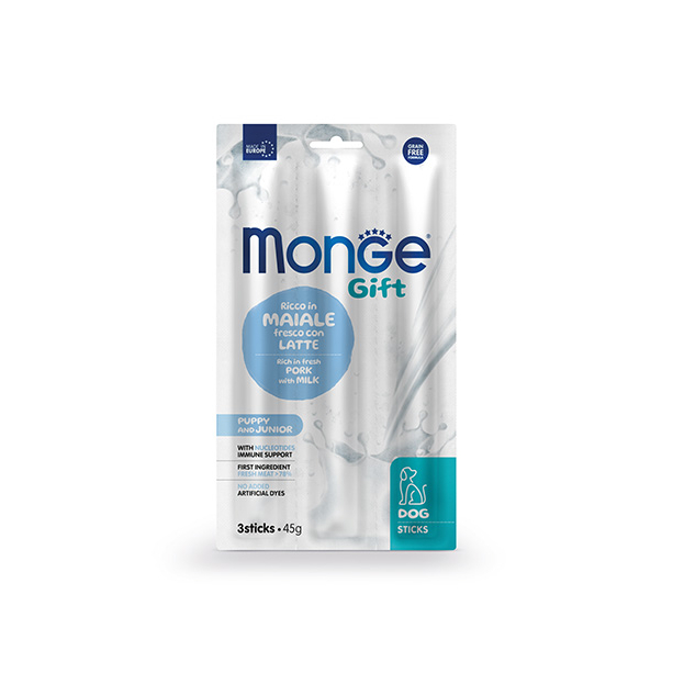 Monge Sticks Puppy&Junior - свинско с мляко и нуклеотиди /за малки кученца/ 45гр. main product photo