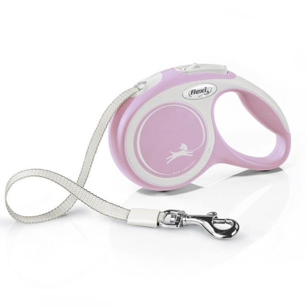 FLEXI COMFORT ЛЕНТА XS - автоматичен повод за куче, розово, 3 м/12 кг main product photo
