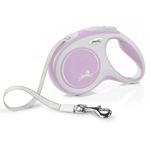 FLEXI COMFORT ЛЕНТА M - автоматичен повод за куче, розово, 5 м/25 кг main product photo