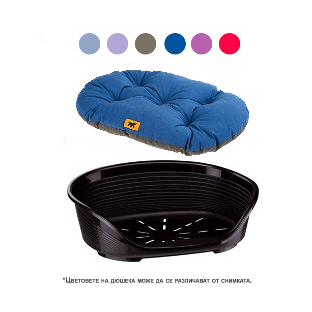 FERPLAST SIESTA DELUXE 4 - пластмасово легло с дюшек за кучета и котки - черно 61.5х45х21 cм main product photo
