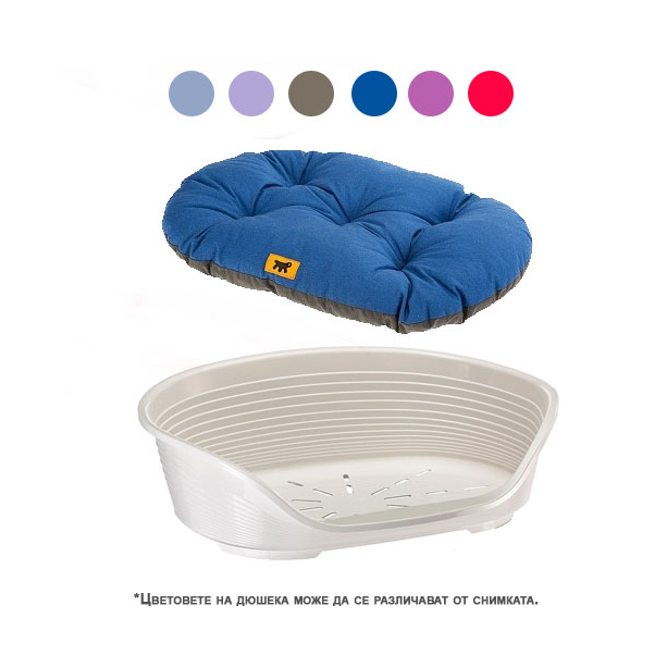 FERPLAST SIESTA DELUXE 6 - пластмасово легло с дюшек за кучета и котки - бяло 70.5х52х23.5 см main product photo
