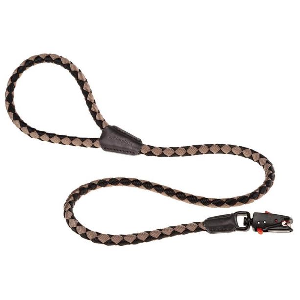 FERPLAST TWIST MATIC G 18/110 - повод за куче с автоматична кука, кафяв с черно 18мм/110см main product photo