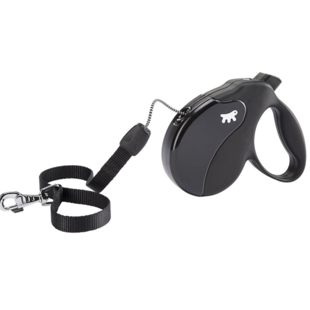 FERPLAST AMIGO CORD S - автоматичен повод за кучета ВЪЖЕ, черен, 5м/до 15кг main product photo